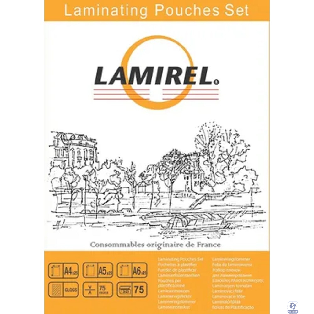 Lamirel Пленка для ламинирования LA-78787(01) (набор А4, A5, A6 по 25 шт., 75 мкм, 75 шт. в уп.)