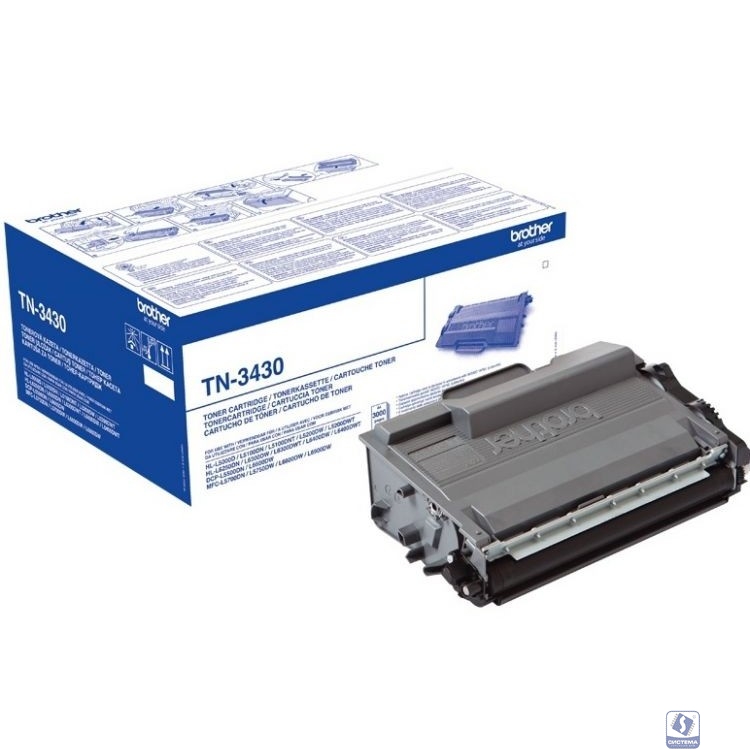Brother TN-3430 Картридж, Black HL-L5000/L5100/L6250/L6300/L6400/DCP-L5500/L6600/MFC-L5700/L5750/L6800/L6900 (3000стр.) (TN3430)