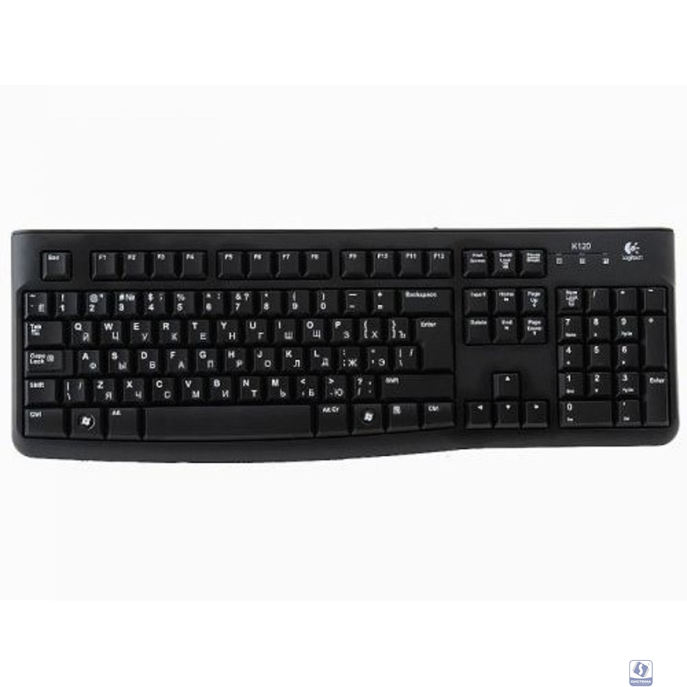 920-002522 Logitech Клавиатура K120 Black USB оригинальная заводская гравировка RU/LAT