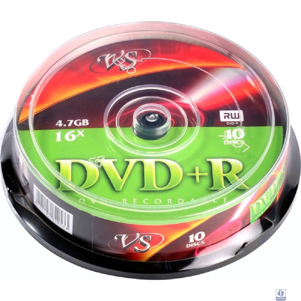 Диски VS DVD+R 4.7Gb, 16x, Cake Box 10шт.(620533)