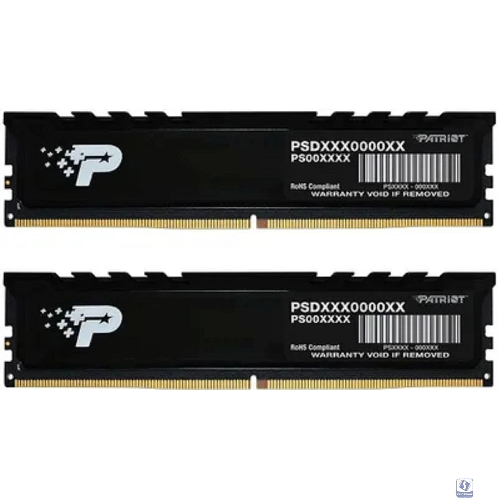 Память DDR5 2x32GB 4800MHz Patriot PSP564G4800KH1 Signature Premium RTL PC5-38400 CL40 DIMM 288-pin 1.1В kit single rank с радиатором Ret