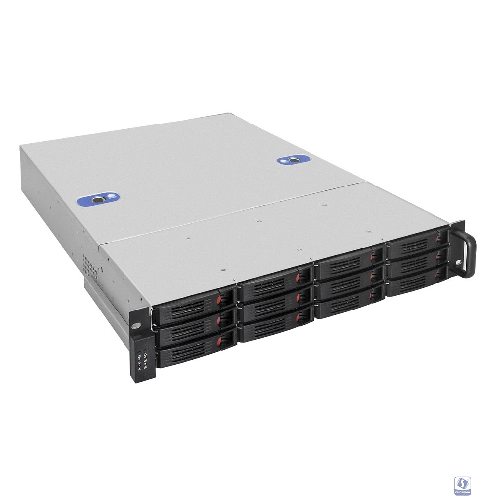 Exegate EX293401RUS Серверный корпус ExeGate Pro 2U660-HS12 <RM 19", высота 2U, глубина 660, БП 1U-1100ADS, 12xHotSwap>