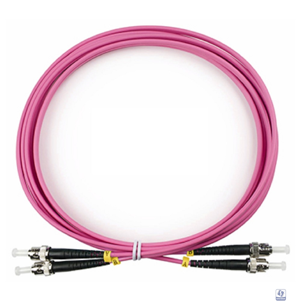 Cabeus FOP-50-OM4-ST-ST-3m Шнур оптический duplex ST-ST 50/125 mm OM4 3м LSZH