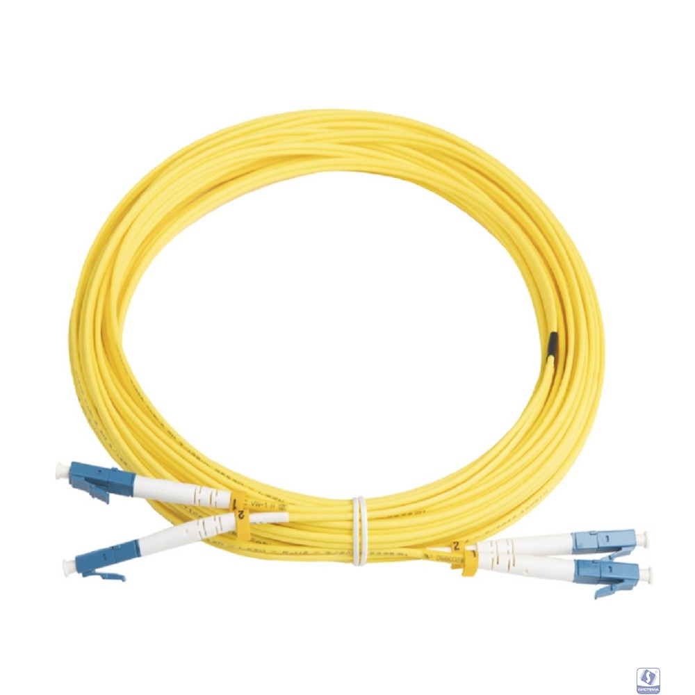 Hyperline FC-D2-9-LC/­UR-LC/­UR-H-10M-LSZH-YL Патч-корд волоконно-оптический (шнур) SM 9/­125 (OS2), LC/­UPC-LC/­UPC, 2.0 мм, duplex, LSZH, 10 м