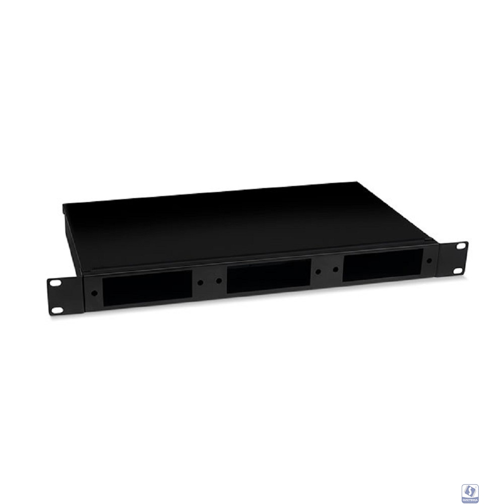 Cabeus FO-19-3FP-BK Кросс бокс оптический 19" 1U на 3 адаптерные панели, цвет черный