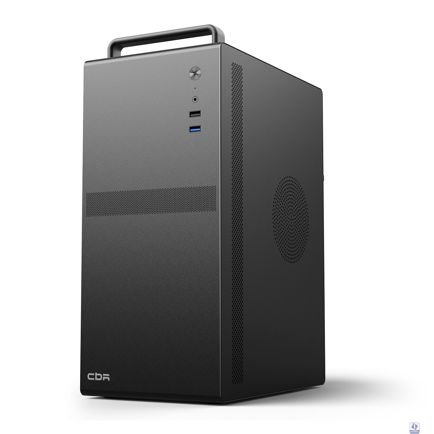 CBR Корпус mATX Minitower V205, без БП, 1*USB 3.0, 1*USB 2.0, HD Audio+Mic, ручка, каркас металл 1.8мм,  Black [PCC-MATX-V205-WPSU]