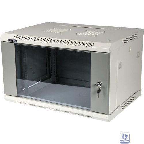 Шкаф настенный LANMASTER серии Pro, 6U 600x600, стеклянная дверь (TWT-CBWPG-6U-6x6-GY)