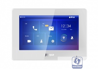 DAHUA DHI-VTH5421HW-W Монитор видеодомофона IP 7-и дюймовый с WiFi 2.4ГГц, белый, ёмкостной сенсорный экран, поддержка micro-SD до 64Гб, питание DC 12В