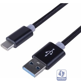 Rexant (18-1884) Кабель USB-A – Type-C, 2,4A, 1м, в серебрянной нейлоновой оплетке 