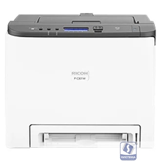 Ricoh P C301W Цветной лазерный принтер, A4, 256Мб, 25стр/мин, дуплекс, PCL, PS3, LAN, WiFi, старт.картр.(1000стр), самозапуск (408335)