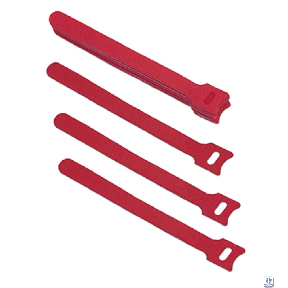 Cabeus CLAMP-150-RD Хомут для кабеля, липучка с мягкой застежкой, 150x14 мм, красный (10 шт.)