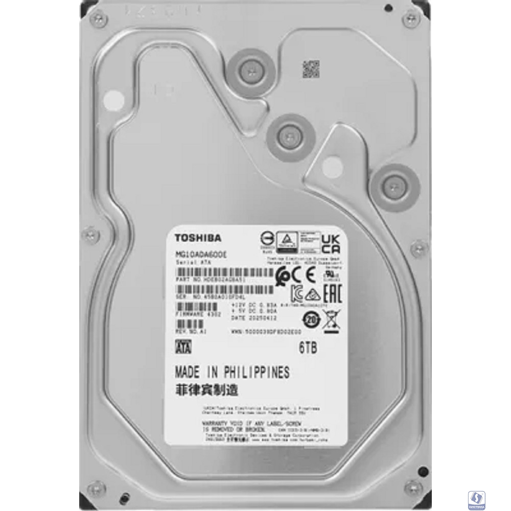6TB Toshiba SATA-III 6TB MG10ADA600E Server Enterprise Capacity 512E (7200rpm) 512Mb 3.5"