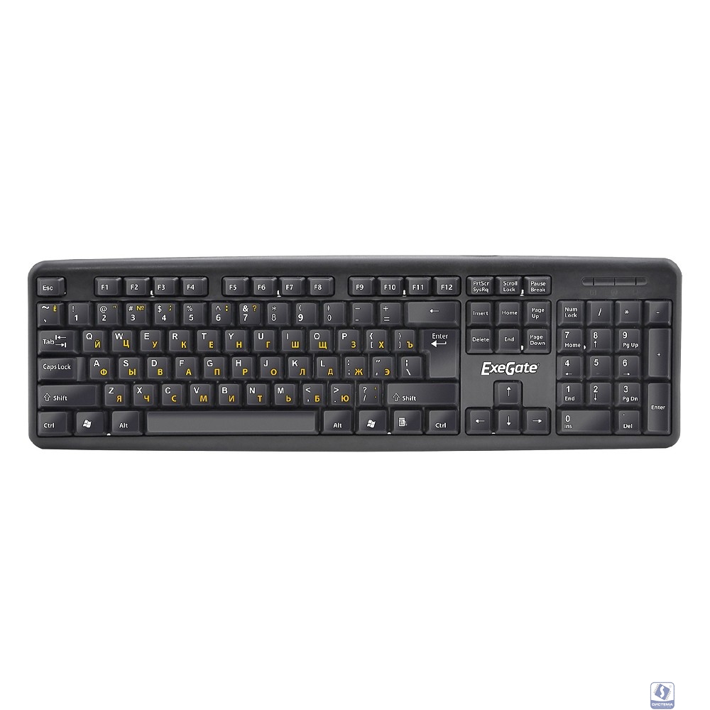 Exegate EX279937RUS Клавиатура Exegate LY-331, <USB, шнур 1,5м, черная, 104кл, Enter большой>, OEM