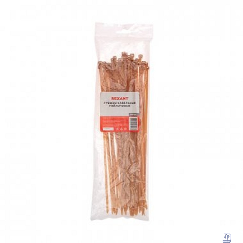 Rexant (07-0150-6) Стяжка кабельная нейлоновая 150x3,6мм, коричнево-золотая (RAL8001) (100 шт/уп)