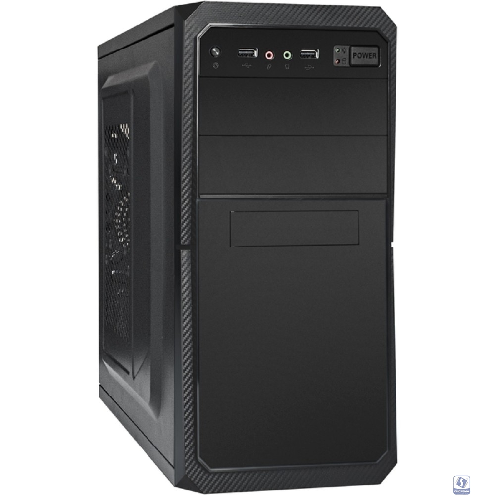 Exegate EX284023RUS Корпус Minitower BA-202 Black, mATX, <AA500, 80mm>, 2*USB, Audio