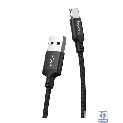 HOCO HC-62929 X14/ USB кабель Type-C/ 2m/ 1.7A/ Нейлон/ Black