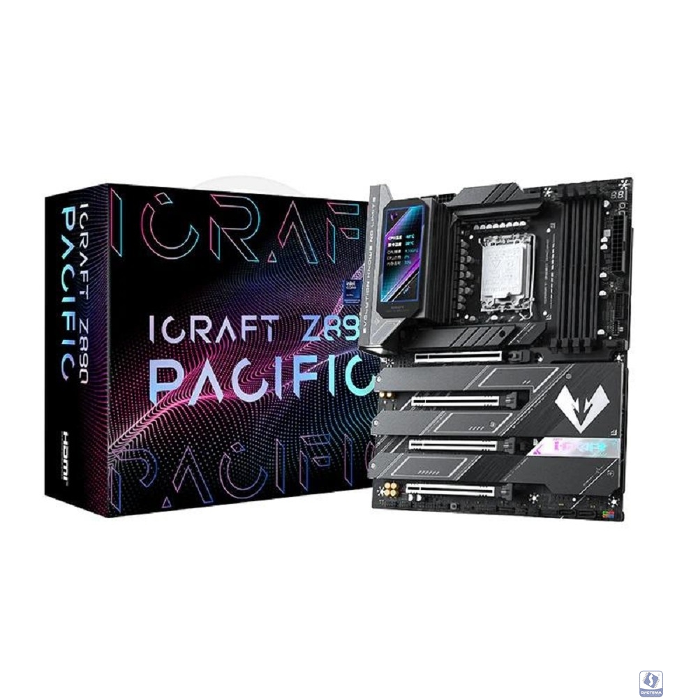 MAXSUN MS-iCraft Z890 PACIFIC (Socket 1851, ATX, 4*DDR5(256Gb), DP/HDMI, 4*SATA3, 4*M.2, 4xPCI-Ex16, 2*Type-C, 9*USB 3.1, LAN 1*5G, BT 5.4, Wi-Fi 7, SPDIF, black, RTL)