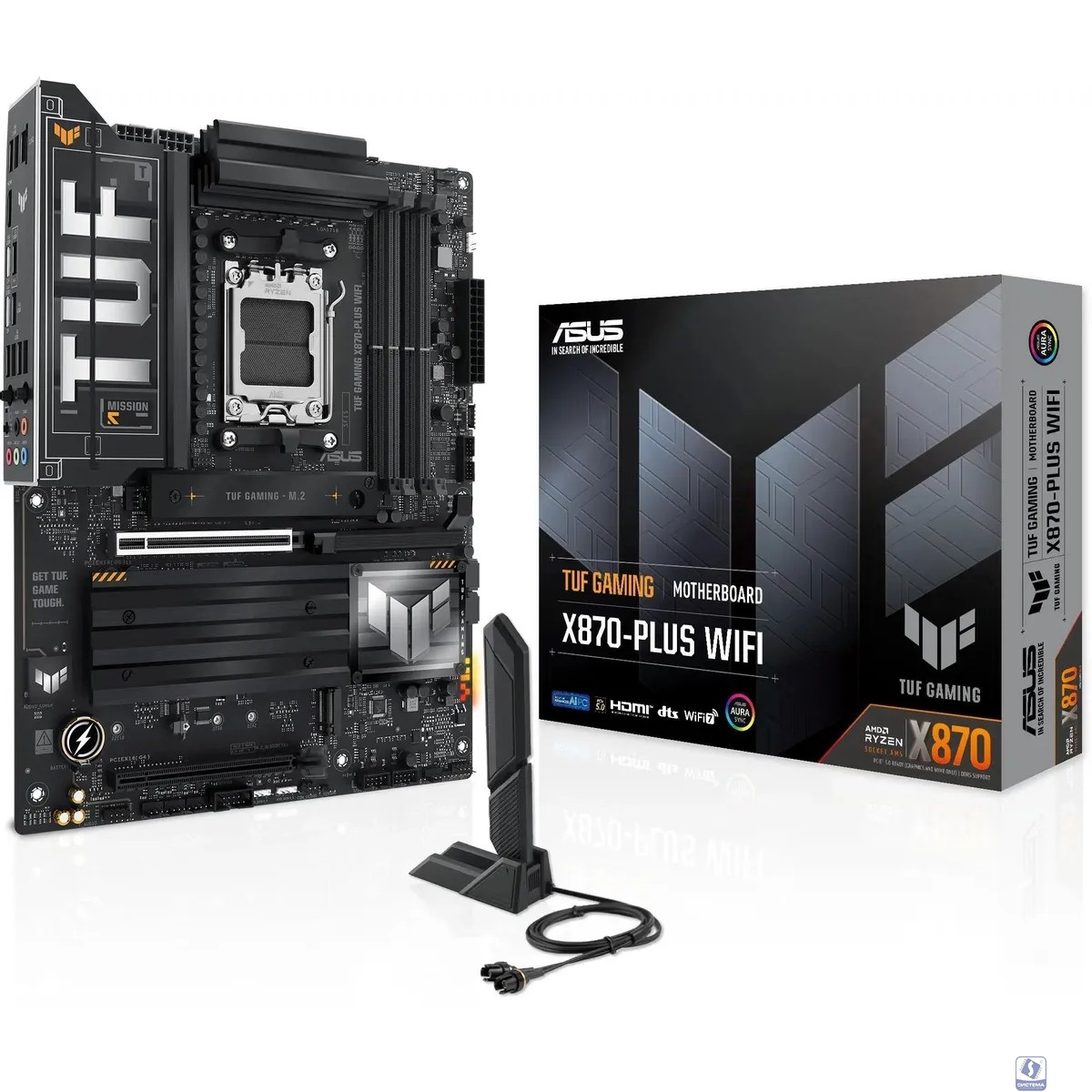 ASUS TUF GAMING X870-PLUS WIFI (Socket AM5, ATX,  4xDDR5(192GB), HDMI, 1xPCIe 5.0x16/1xPCIe 4.0x16, 1xLAN (2.5GbE), Wi-Fi 7, BT 5.4, 2xSATA 6Gb/s, 4xM.2, 2xType-C, 7xUSB 3.2, 1xUSB 2.0)