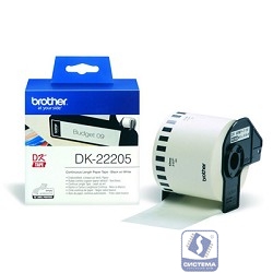 Brother DK22205 Лента бумажная клеящая белая 62мм (DK22205)