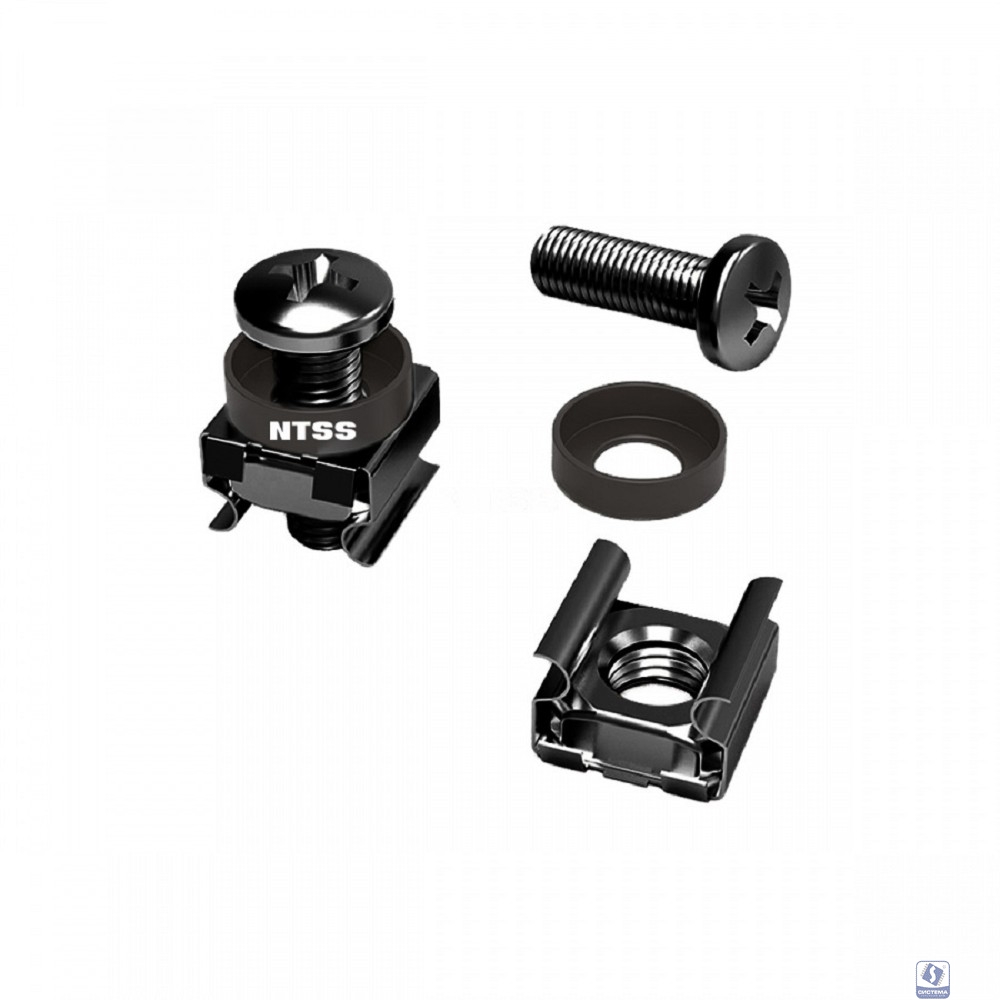 NTSS Комплект крепежа NTSS винт+шайба+гайка M6x16 черный 60шт NTSS-M6x16(60)-BL