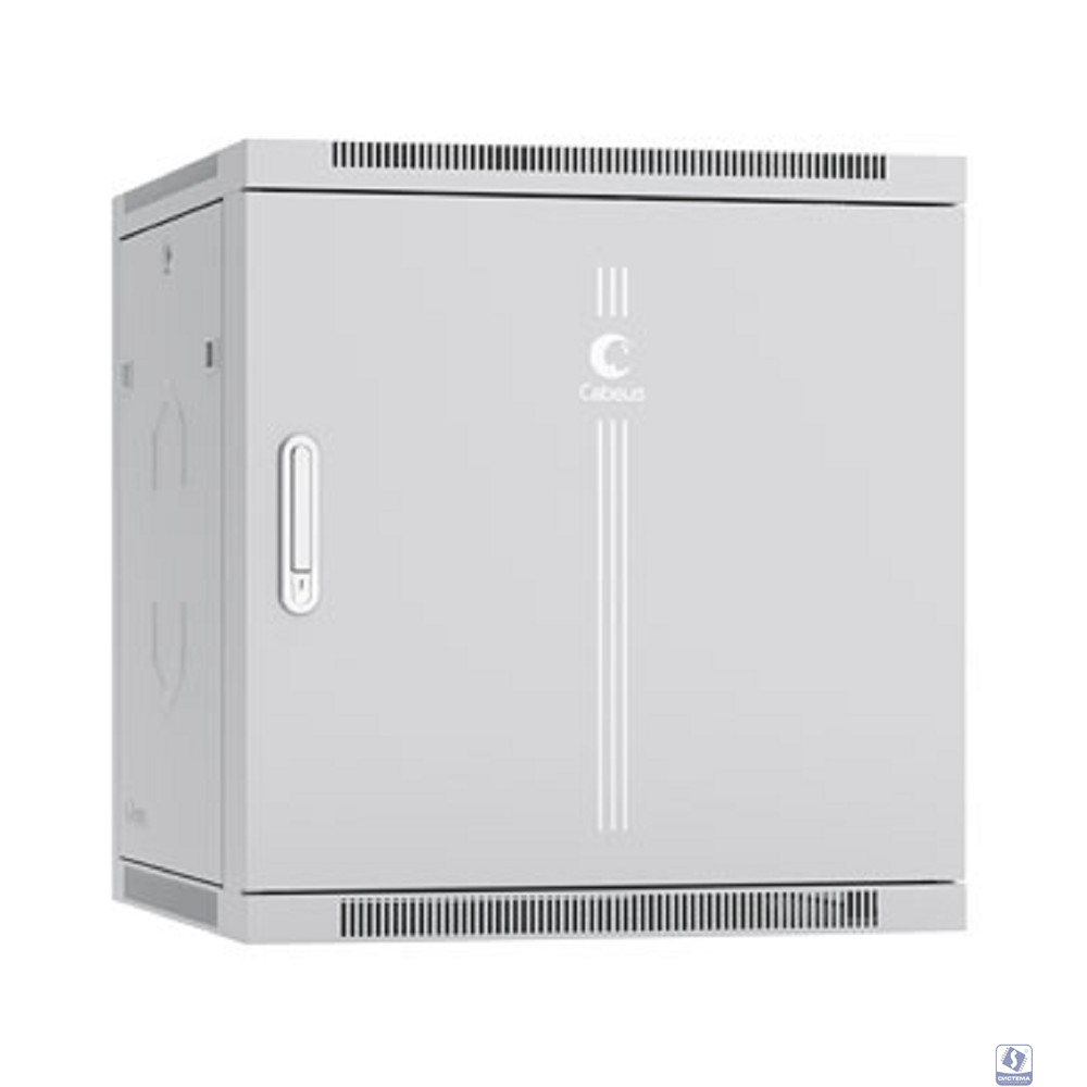 Cabeus SH-05F-12U60/60m-R Шкаф телекоммуникационный настенный разобранный 19" 12U 600x600x635mm (ШхГхВ) дверь металл, цвет серый (RAL 7035)