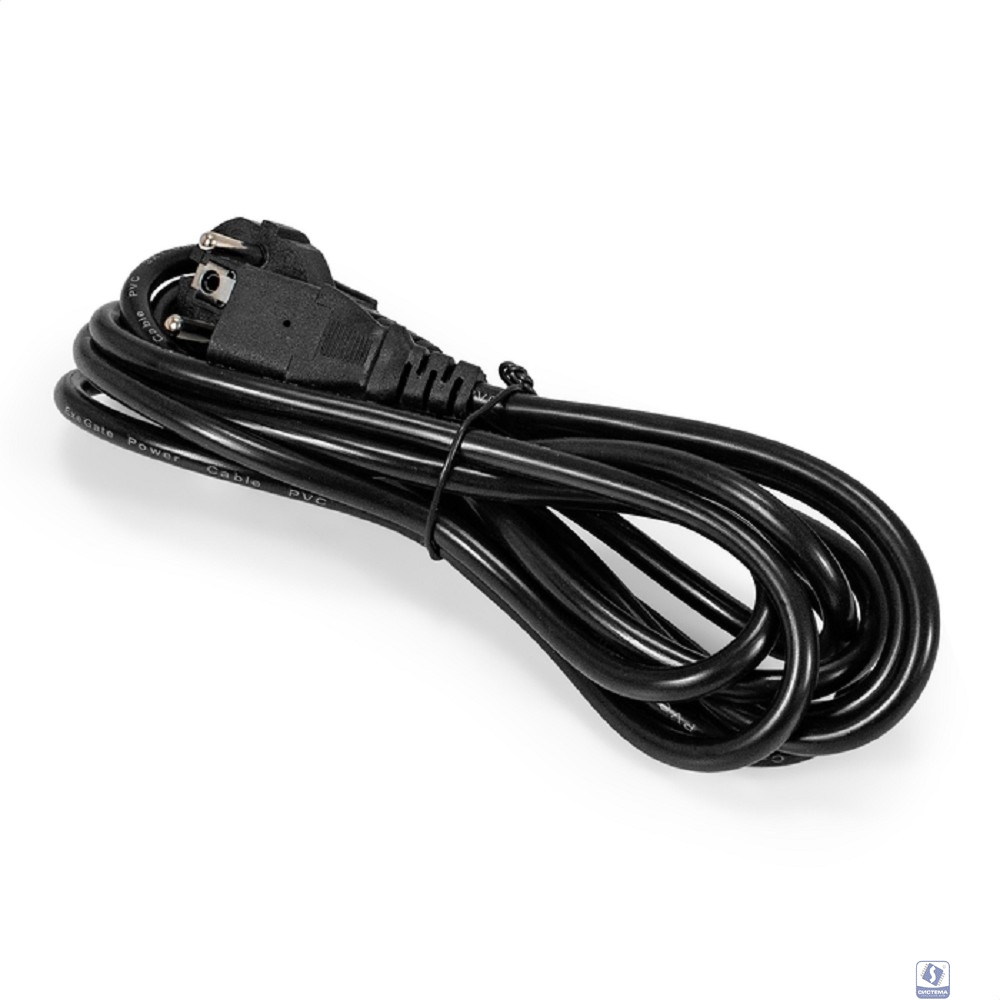 Exegate EX295578RUS Кабель питания ExeGate Power PC-3P (Евровилка угловая Schuko->C13, VDE-250V-3*1.5mm2, медь, черный, 10A, 3м)