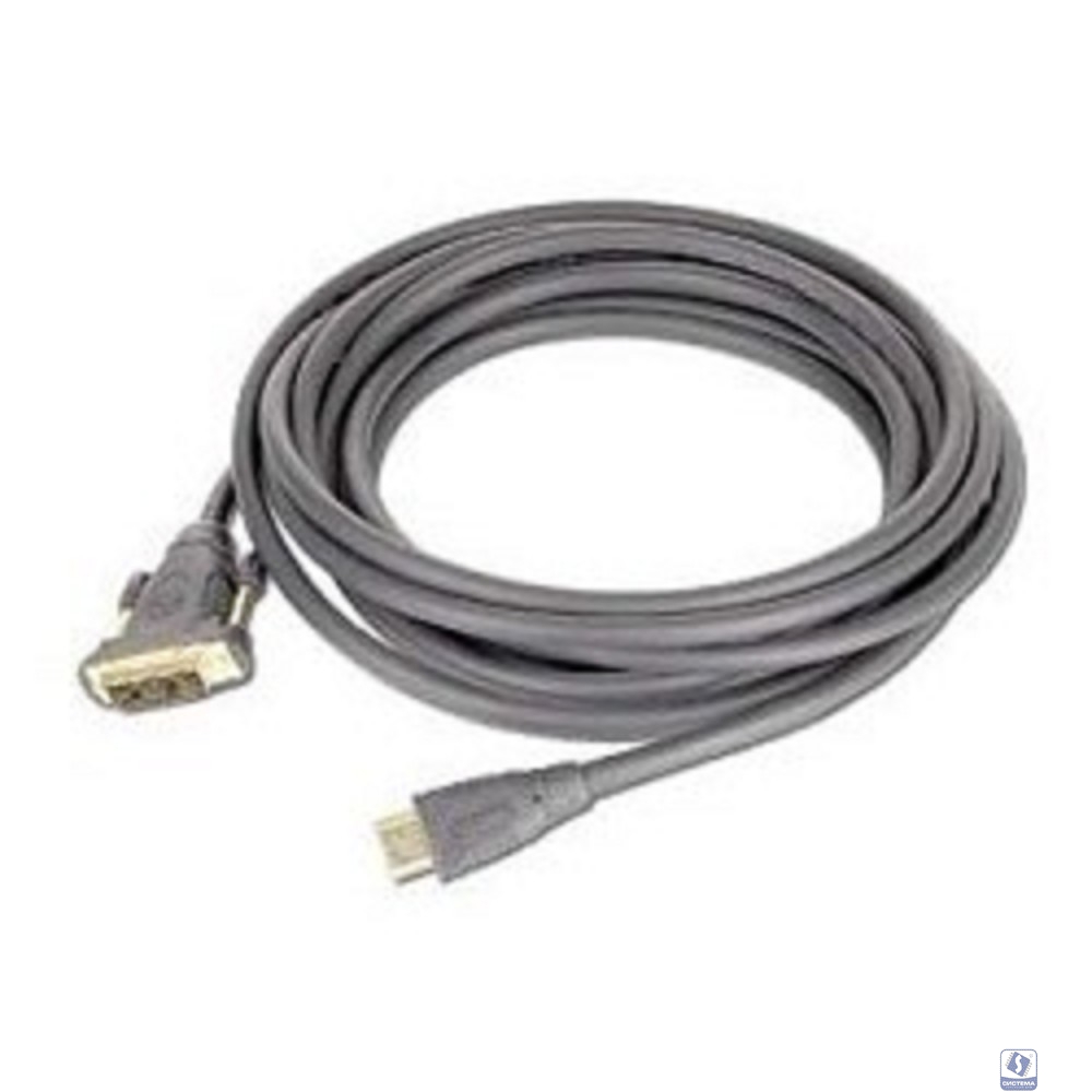 Кабель HDMI-DVI Cablexpert CC-HDMI-DVI-10MC, 19M/19M, single link, медь, позол.разъемы, экран, 10м, черный, пакет