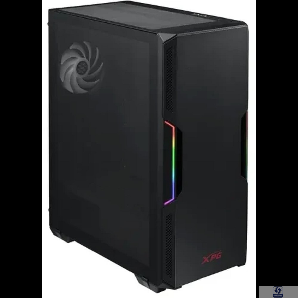 XPG STARKER BLACK (STARKER-BKCWW) (Midi-Tower, черный, TG, 120mm ARGB fan + 120mm fan)