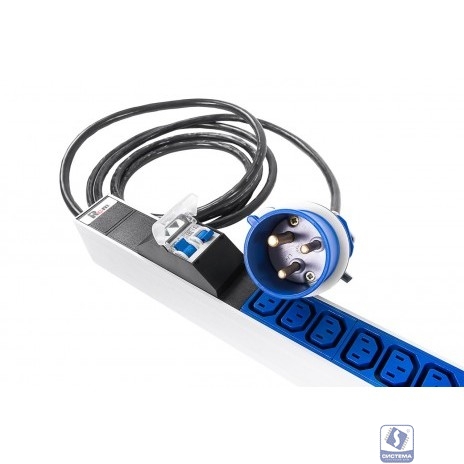 REM Верт блок розеток, мониторинг, измерение, 1 фаза 32A, авт, 24C13, 6C19, 1420 мм, вх IEC 309, шнур 3м (R-MC1-32-24C13-6C19-A-MI-1420-3-2P)