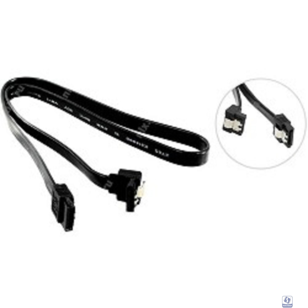 5bites SATA3-7PL50A(BK) Кабель  Serial SATA V3.0, 6Гбит/с, защелка, 0.50м