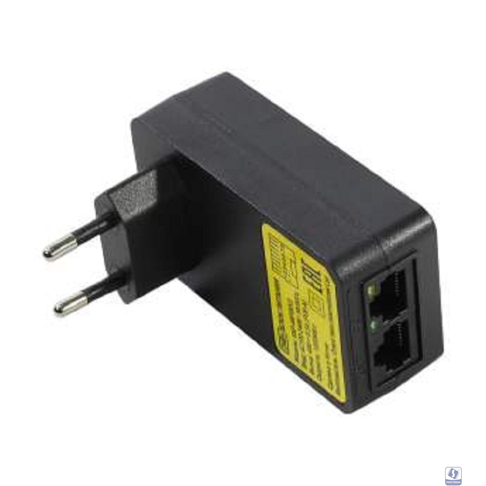ORIENT SAP-48POEV2, PoE инжектор питания 24Вт, AC 100-240V/ DC 48V, 0.5A, вход: RJ45 LAN 10/100/1000Mbps, выход: RJ45 PoE тип A (1/2+,3/6-), совместим с оборудованием PoE IEEE 802.3af, вилка с кабелем