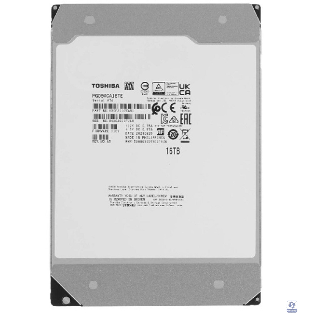 Жесткий диск Toshiba SATA-III 16TB MG09ACA16TE Server Enterprise Capacity 512E (7200rpm) 512Mb 3.5"