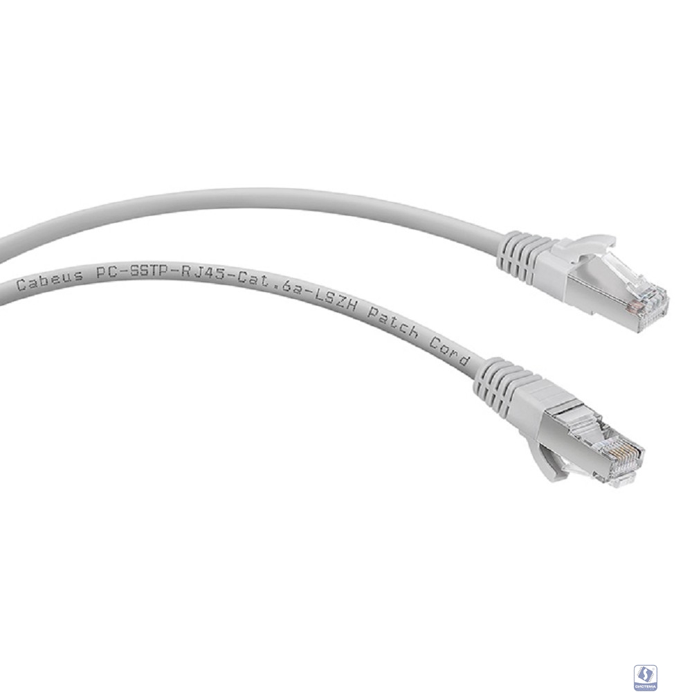 Cabeus PC-SSTP-RJ45-Cat.6a-3m-LSZH Патч-корд S/FTP, категория 6а (10G), 2xRJ45/8p8c, экранированный, серый, LSZH, 3м