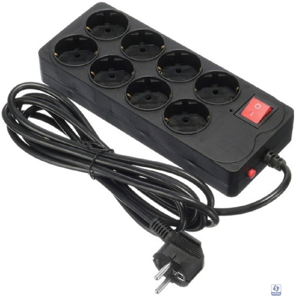 BURO Сетевой фильтр 8 розеток (800SH-5-B),5м, черный коробка 