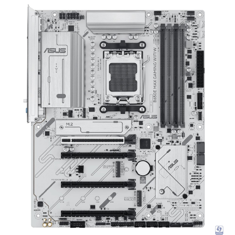 ASUS B650E MAX GAMING WIFI W (SocketAM5, ATX, 4xDDR5(256GB), DP/HDMI, 1xPCIe 5.0x16/1xPCIe 4.0x16, 2xPCIe 3.0x16, 1xLAN (2.5GbE), Wi-Fi, BT, 4xSATA 6Gb/s, 3xM.2, 1xType-C, 5xUSB 3.2, 2xUSB 2.0)
