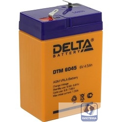 Delta DTM 6045 (4.5 А\ч, 6В) свинцово- кислотный аккумулятор  