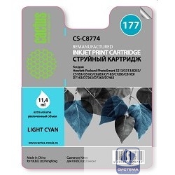 CACTUS C8774 Картридж струйный CS-C8774 светло-голубой для №177 HP PhotoSmart 3213/3313/8253/C5183/C6183 (11,4ml)