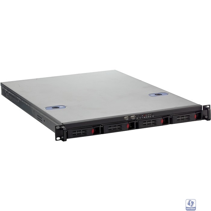 Exegate EX288493RUS Серверный корпус ExeGate Pro 1U660-HS04 <RM 19", высота 1U, глубина 660, БП 1U-800ADS, 4xHotSwap, USB>