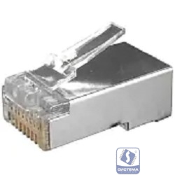 Hyperline Разъем RJ-45(8P8C) под витую пару, категория 6 (50 µ"/ 50 микродюймов), экранированный, универсальный (для одножильного и многожильного кабеля) (100 шт)
