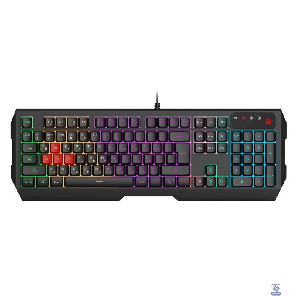 Клавиатура A4Tech Bloody B140N черный USB Multimedia for gamer LED (B140N)