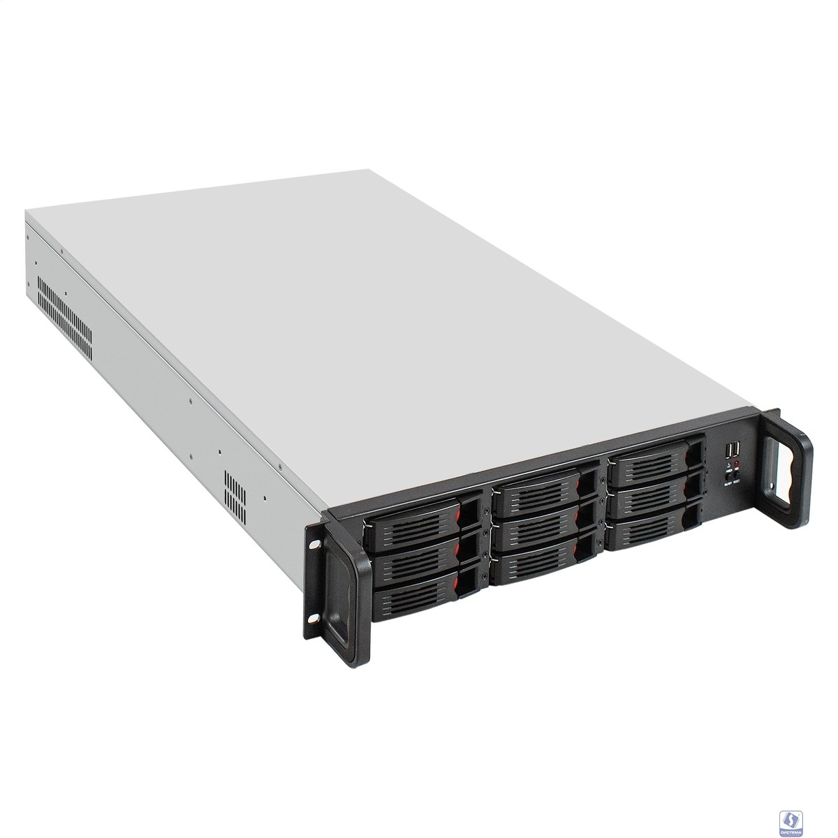 Exegate EX294281RUS Серверная платформа ExeGate Pro 2U650-HS09 <RM 19", высота 2U, глубина 650, Redundant БП 2x1000W, 9xHotSwap, 2*USB>