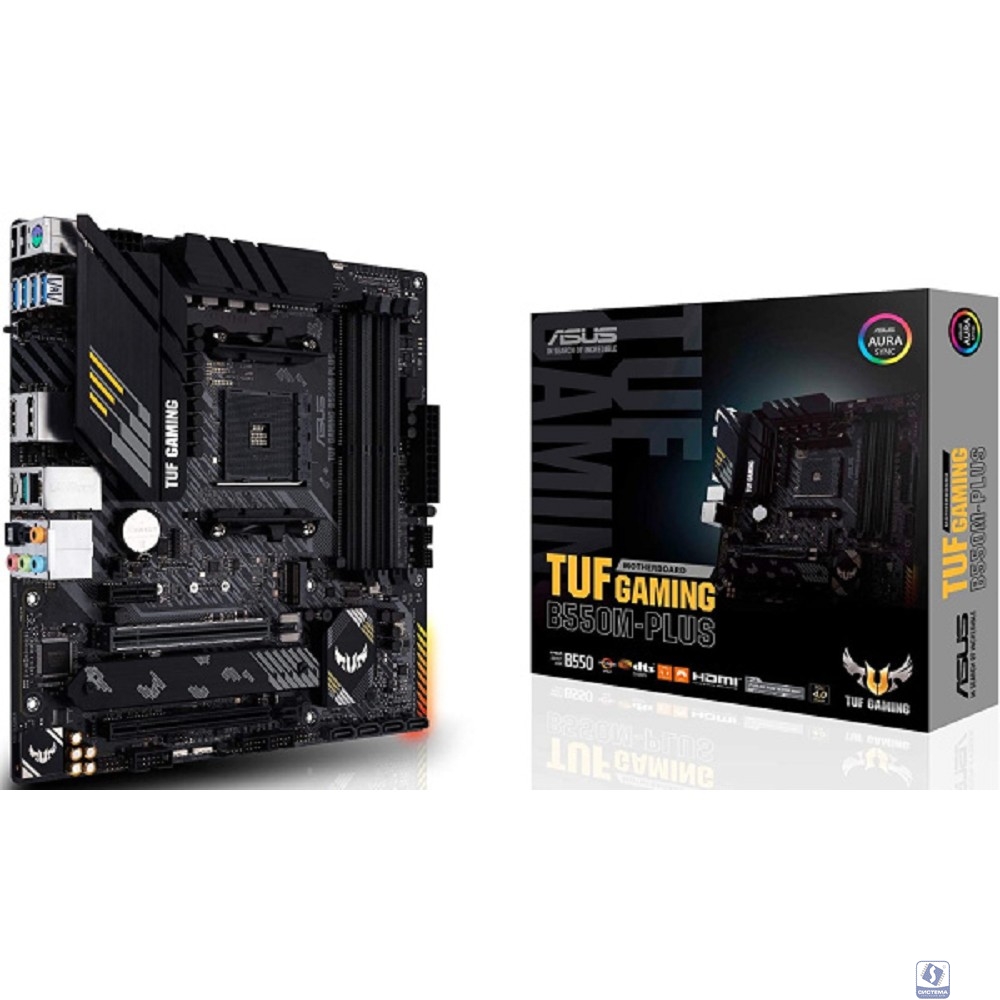 ASUS TUF GAMING B550M-PLUS (Socket AM4, mATX, 4xDDR4(128GB), HDMI 2.1/DP, 1xPCIe 4.0x16/1xPCIe 3.0x16, 1xPCIe 3.0, 1xLAN (2.5GbE), 4xSATA 6Gb/s, 2xM.2, 1xType-C, 5xUSB 3.2, 2xUSB 2.0, 1xPS/2)