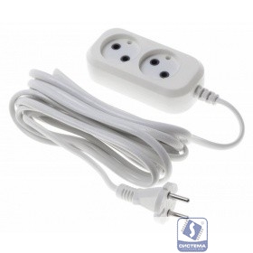 BURO Сетевой удлинитель 2 розетки,5 метров, (BU-PSL2.5/W), белый (пакет ПЭ) 