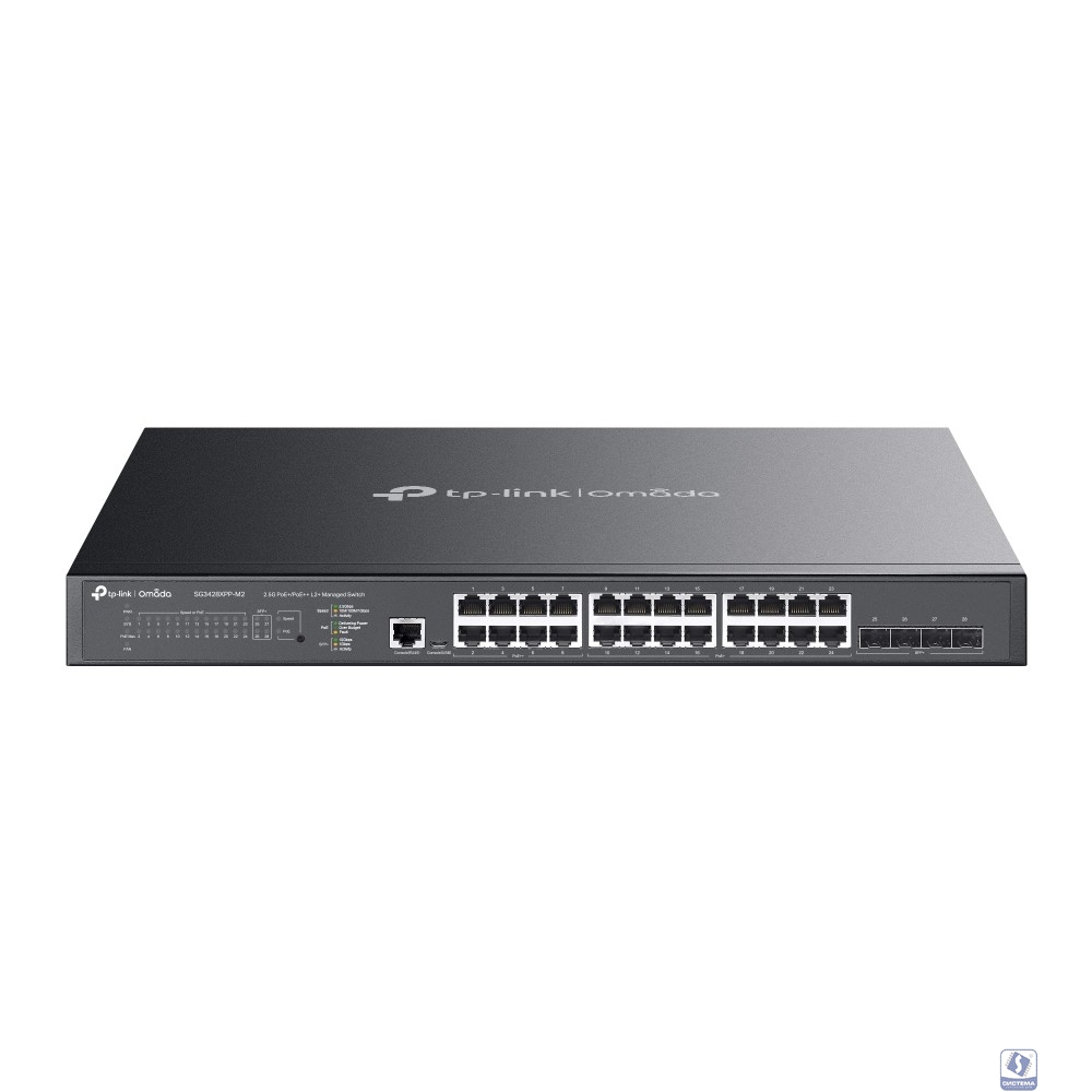 TP-Link SG3428XPP-M2 Omada управляемый коммутатор L2+ с 24 портами 2.5GBASE-T с поддержкой PoE++ и 4 SFP+ слотами 10G
