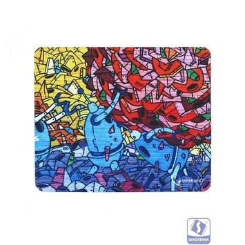 Коврик для мыши Gembird MP-ROBO, рисунок "роботы", размеры 220*180*1мм, полиэстер+резина