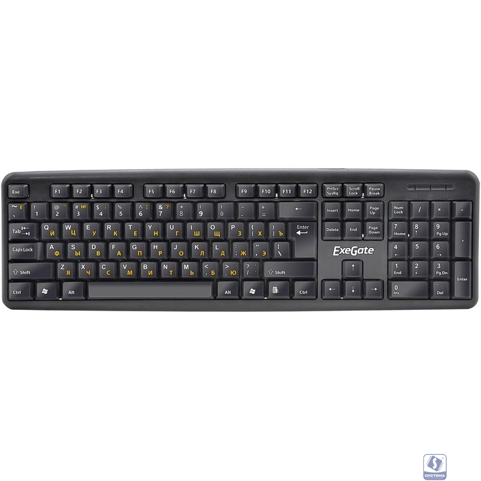 Exegate EX279939RUS Клавиатура Exegate LY-331L2, <USB, шнур 2,2м, черная,  104кл, Enter большой>, OEM