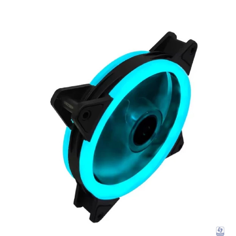 Вентилятор Gembird с подсветкой, 120x120x25, гидродин., 3pin/4pin Molex, провод 35см, синий (D12025S12L-B)