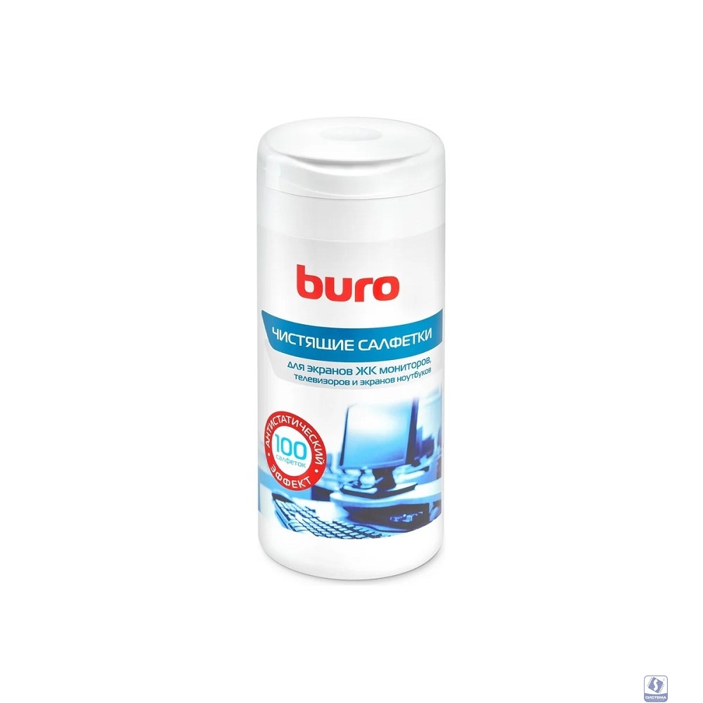 Туба с чистящими салфетками BURO BU-Tscreen, для экранов и оптики, 100шт. [817439]