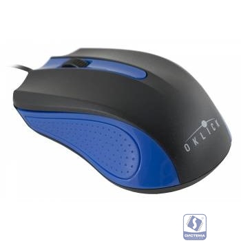 Oklick 225M черный/синий Мышь оптическая (1200dpi) USB (3but) [288233]
