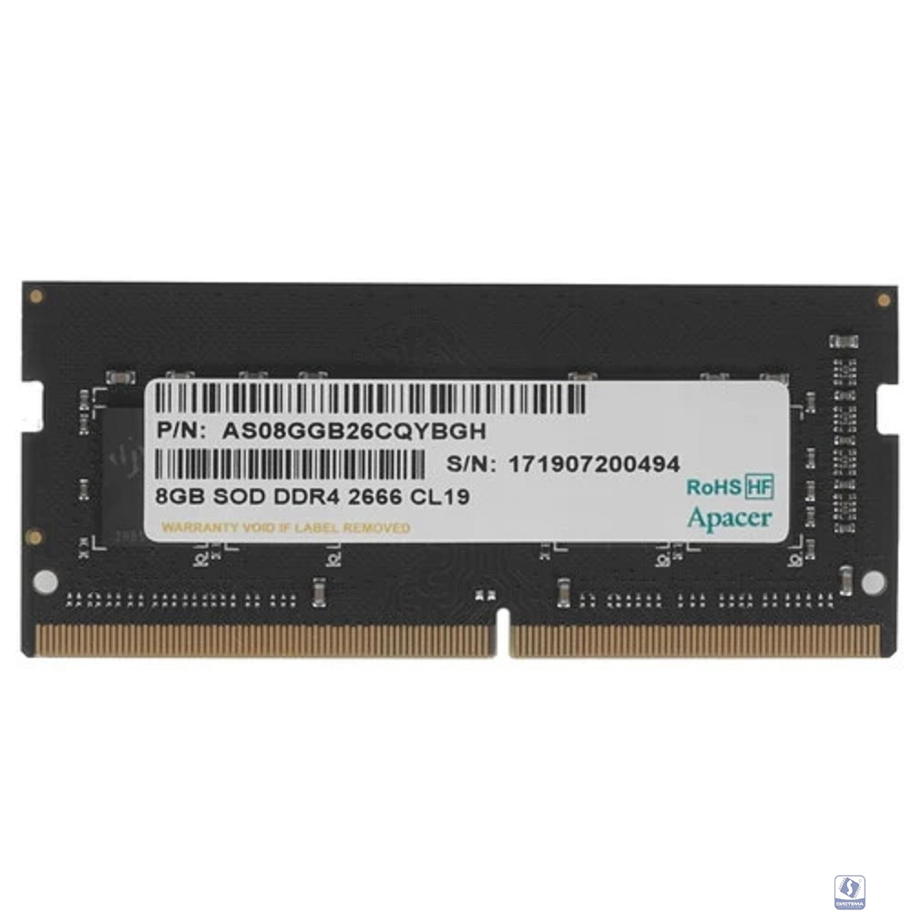 Apacer DDR4 SODIMM 8GB ES.08G2V.GNH PC4-21300, 2666MHz
